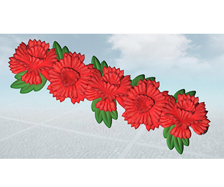 Надувная цветочная гирлянда Гвоздики для оформления Дня Победы 9 мая