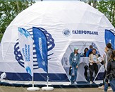Быстросборный каркасный шатер "Газпромбанк" диаметром 6,9 м