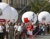 Надувные шары для переноса на руках "Сфера", диаметром 2,0м, для оформления праздничной колонны на Фестивале творчества Городов воинской славы в г.Пскове