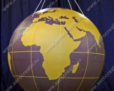Подвесной шар "Глобус" (желтый), диаметром 2,0м, для использования на выставке