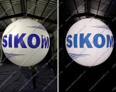 Подвесной воздушный шар для выставки с внутренней подсветкой - Сфера "SIKOM", диаметром 4,0м 