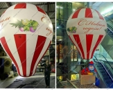 Надувной подвесной шар с декоративной корзиной "Шар-Капля "С новым годом", высотой 5,0м, для новогоднего оформления торгового центра
