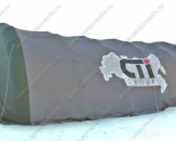 Надувная пневмокаркасная палатка - АНГАР "CTI" с логотипом на боковых стенках, габаритные размеры 13,4х8,0х4,5м