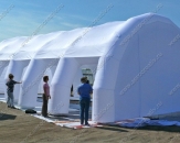 Надувная пневмокаркасная палатка - АНГАР "Белая (без боковых стенок)", габаритные размеры 13,4х8,0х4,5м