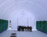 Надувная ПНЕВМОПАНЕЛЬНАЯ палатка, используется в качестве склада сельскохозяйственных продуктов. Габаритные размеры 20,5х15,0м