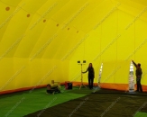 Надувная ПНЕВМОПАНЕЛЬНАЯ палатка с двускатной крышей для ремонта оборудования. Внутренние размеры помещения 12,0х8,0х5,5м