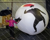 Надувной шар "Клоун-Мим", диаметром 3,0м (теги: мимы, клоуны)