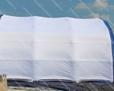 Надувная пневмокаркасная палатка - АНГАР сине-белого цвета "Страйк", габаритные размеры 8,4х8,0х4,6м (теги: палатки, ангары)