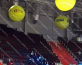 Надувные подвесные шары "Сфера с внутренней подсветкой" для теннисного турнира "St.Peterburg Open 2015", установка в главной арене турнира "СИБУР АРЕНА" (теги: шары, шар, шарик, шарики, теннис)