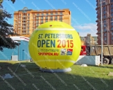 Надувная конструкция "Сфера на торе" высотой 4,5 м для теннисного турнира "St.Peterburg Open 2015" (теги: шары, шар, шарик, шарики, теннис, теннисный мяч, теннисные мячи, теннисные шары, теннисные шарики)
