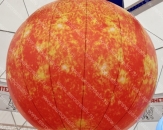Надувной подвесной шар "Солнце", диаметром 3,5м, оснащен внутренней подсветкой (теги: шары, шар, шарик, шарики, планеты, планета, солнце, меркурий, юпитер, нептун, марс, земля)