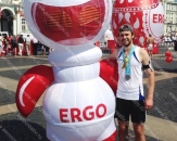 Оформление надувными фигурами Международного марафона "ERGO - Белые Ночи". Надувной костюм "Эргоша" высотой 2.5м