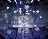 Оформление сцены (театральной постановки) шарами: надувные шары и геосферы с внутренней подсветкой
