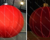 Надувная елочная игрушка "Бархатный шар" диаметром 2,0 м, оснащен системой подсветки в виде гирлянды