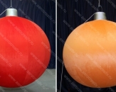 Надувные подвесные шары красного и оранжевого цвета "Бархатный шар" диаметром 1,5 м