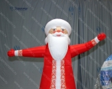 Новогодняя надувная фигура c машущей рукой "Дед Мороз" высотой 3,0 м (теги: новогоднее оформление, дед мороз, деды морозы, снегурочки, новый год)
