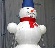 Надувная фигура для новогоднего оформления "Снеговик классический" высотой 3,0 м