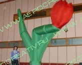 Надувная декорация "Танцующий тюльпан", высота 6,0м. Изготовлен по специальному заказу.