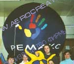 Большие надувные шары с логотипами фирм и наименованиями продукции