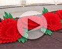 Надувная цветочная гирлянда "Гвоздики" с эффектом раскрытия, длиной 5,0м, для оформления празднования Дня Победы